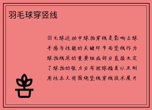 羽毛球穿竖线